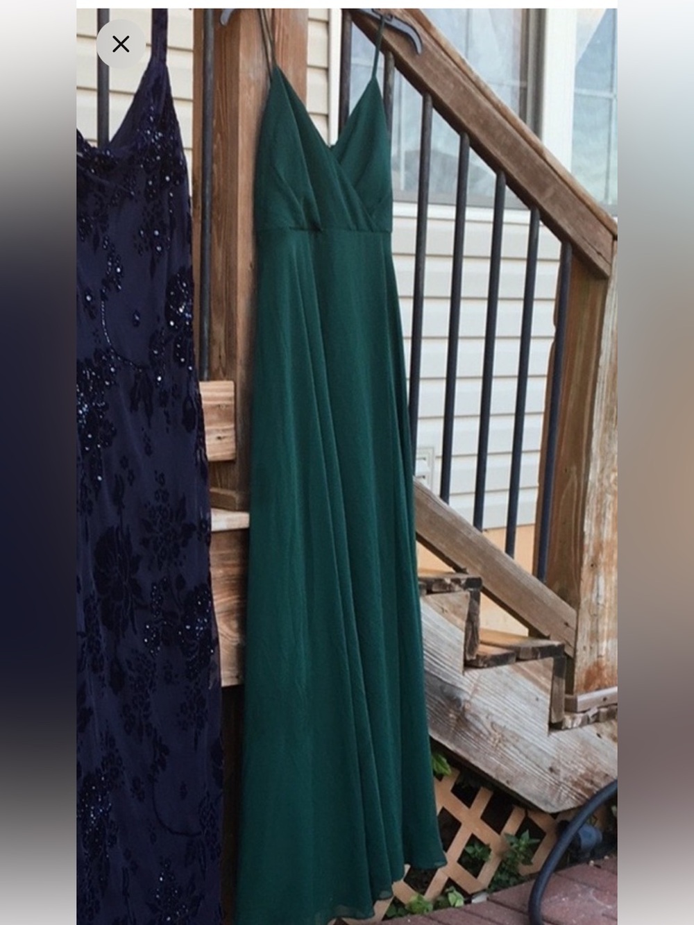Birdy Grey S KAIA Dark Forest Green Maxi Dress Sweetheart neckline Pockets